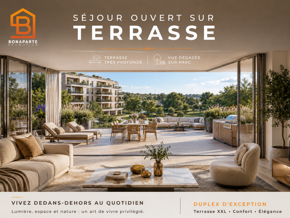 retour à la vente DUPLEX 4 PIECES 84 M² TERRASSE DE 60M² sur parc