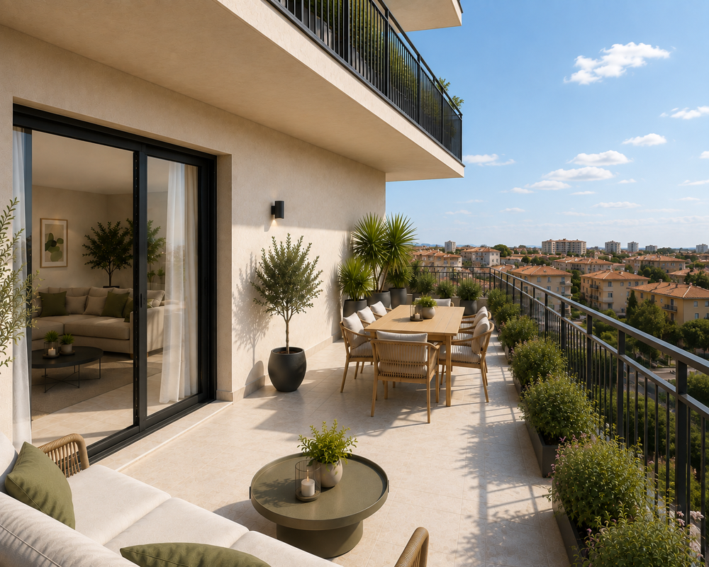Vente Appartement IDEALEMENT PLACE A NICE , EN ETAGE ELEVE T3 DE 70M²AVEC 15m² DE TERRASSE VUE MER Nice