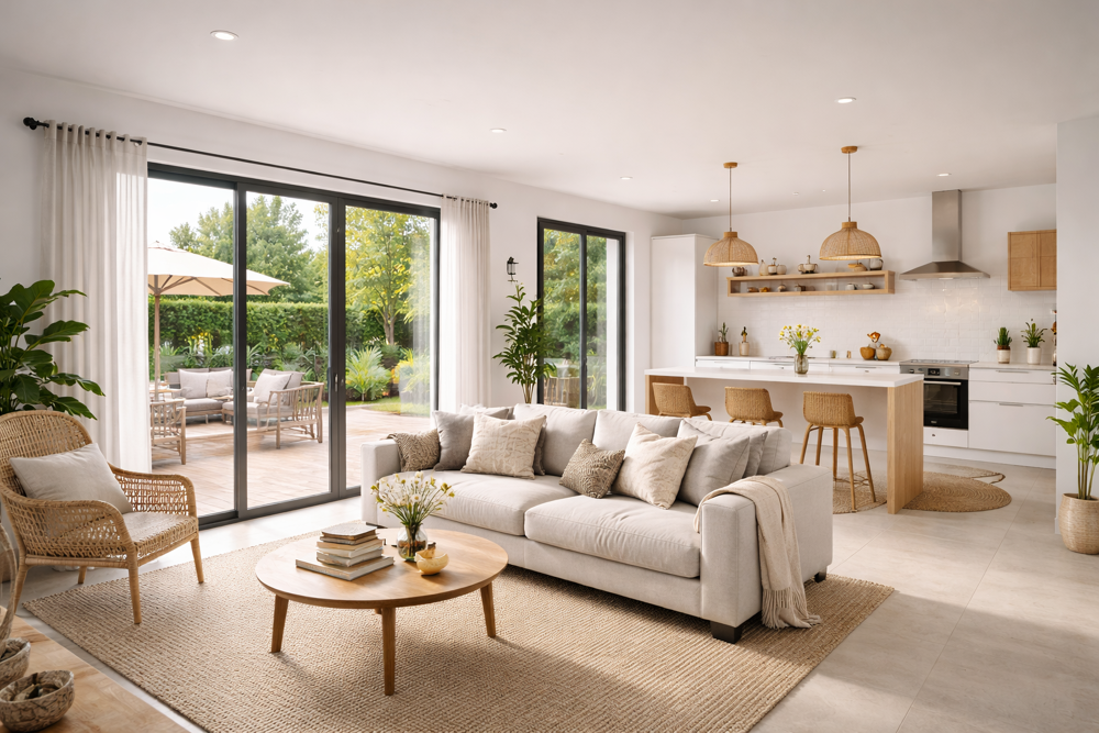 DISPONIBLE IMMEDIATEMENT MAISON NEUVE TRAVERSANTE AVEC JARDIN ET PARKING SUR LA GARDE-FREINET