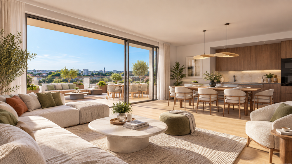 *T5 DE 140 M² AU 12E ÉTAGE AVEC 81 M² DEXTÉRIEURS, EXPOSITION SUD ET GARAGE