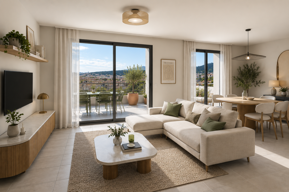 MAGNIFIQUE 3 PIECES LUMINEUX EN ETAGE ELEVE AVEC TERRASSE DE 17M² - VUE DEGAGEE - PROCHE CAMPUS - T