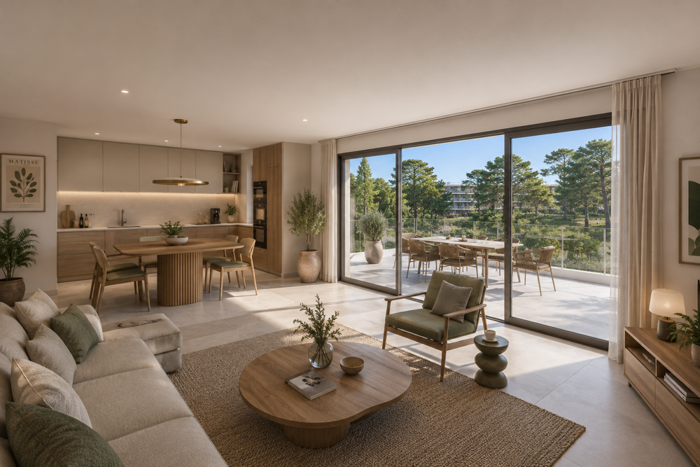 RETOUR DE LOT VALBONNE- SPENDIDE T3 DE 61M² AVEC 39M² DE TERRASSE IMPLANTE DANS UN PARC ARBORE