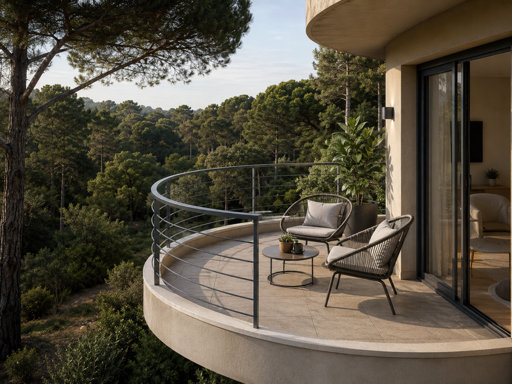 DANS LA VERDURE: MAGNIFIQUE 2 PIECES AVEC TERRASSE ET PISCINE