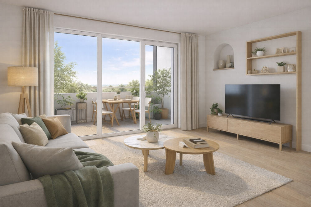 2 pièces 45,50 m² avec balcon 5,50 m² et parking - LIMAY