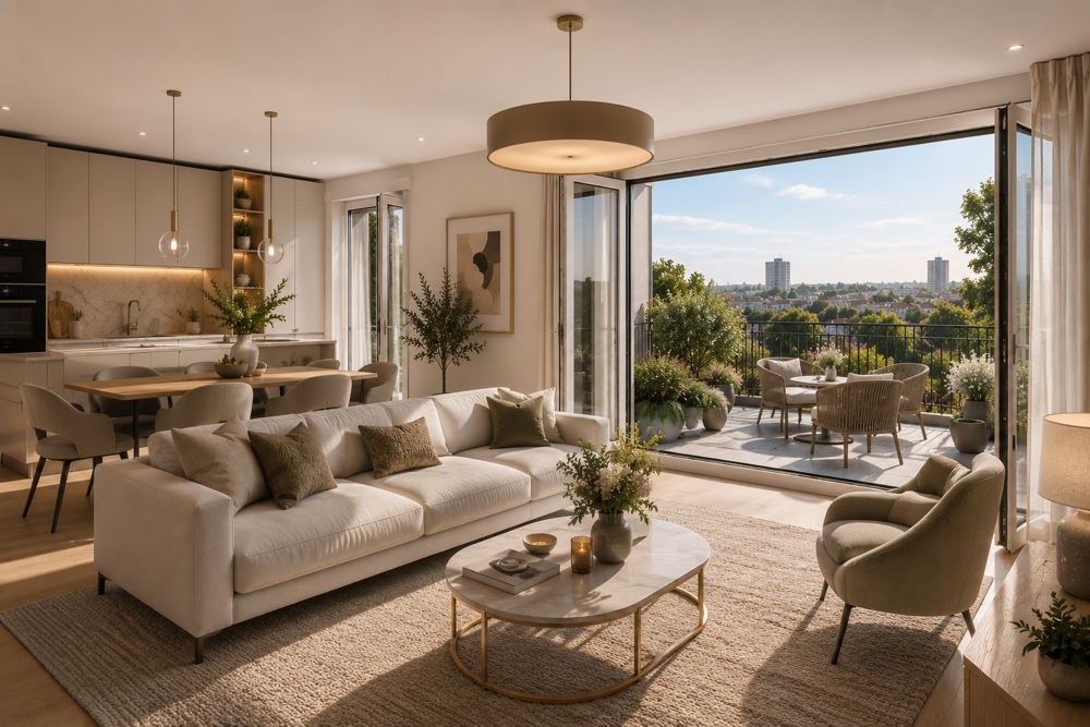 T4 de standing 85m² LIGNE 14 - Terrasse SUD 25m² - Double parking