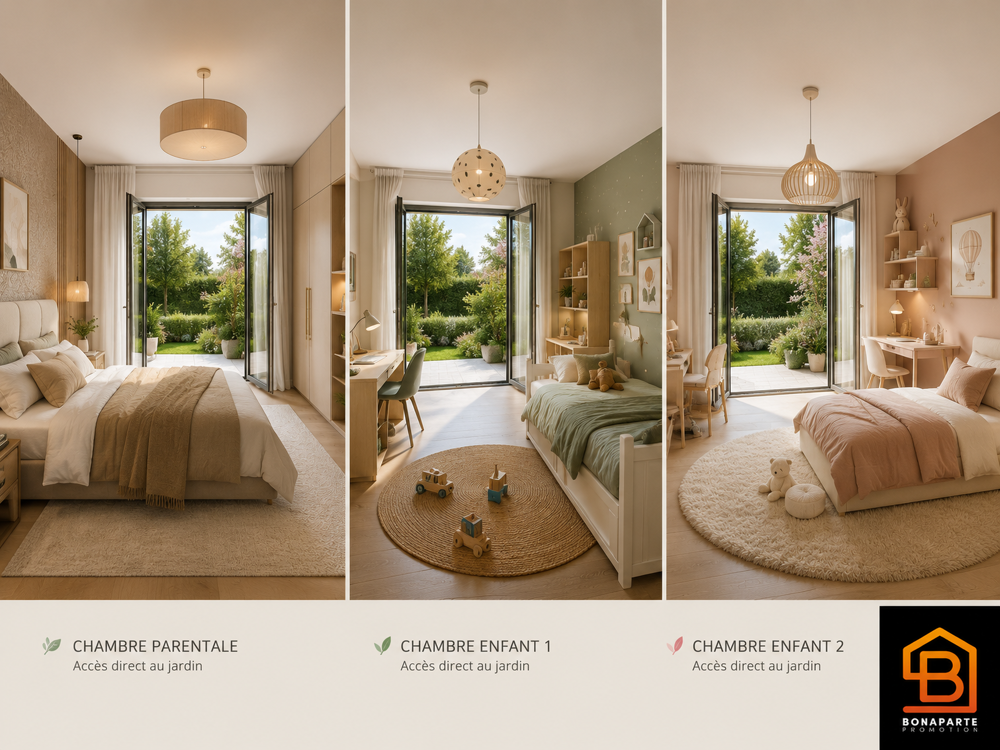achat appartement neuf 4 chambres en rez de jardin centre ville de Beauchamp