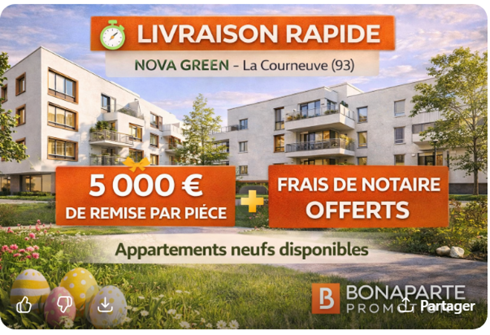 RETOUR DE LOT INCROYABLE A LA COURNEUVE LIVRAISON IMMEDIATE 3 PIECES AVEC BALCON !!