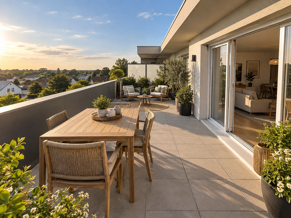 *T4 DE 96 M² AU DERNIER ÉTAGE AVEC TERRASSE SUD-OUEST DE 30 M², 3 PARKINGS ET CELLIER
