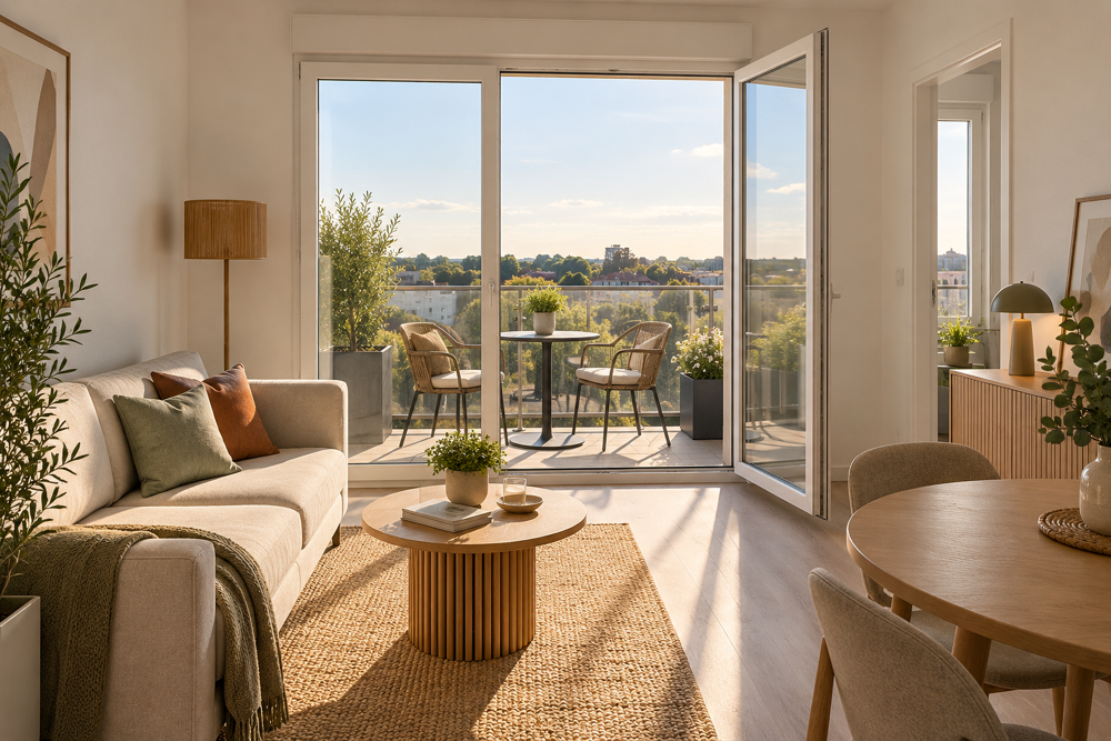 T2 DE 42 M² AU 5E ÉTAGE AVEC BALCON SUD DE 5 M² ET PARKING COUVERT