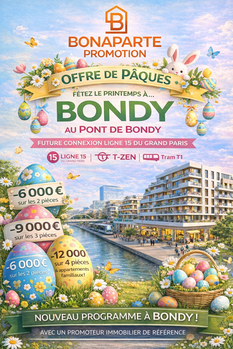   OFFRE DU PRIMPTEMPS !! SECTEUR GRAND PARIS : PONT DE BONDY/ BORD DU CANAL/ TVA 5.5% / PTZ Appartement - 5 pi�ce(s)