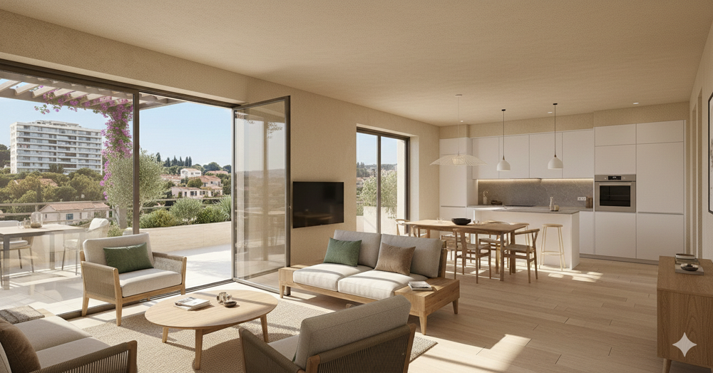 SUPERBE OPPORTUNITE A 100M DES PLAGES, T4 TRAVERSANT EN DERNIER ETAGE PLEIN SUD