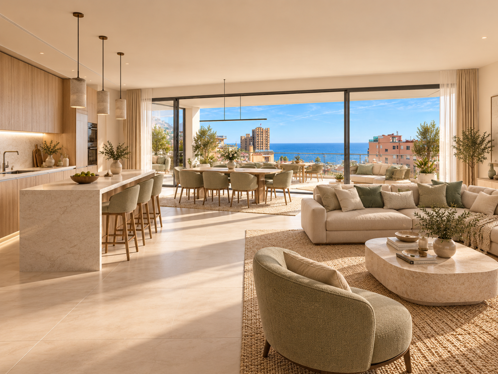 Vente Appartement 4 PIÈCES 100 M² – PLEIN SUD TERRASSE VUE MER DE 25M² AUX PORTES DE MONACO Beausoleil