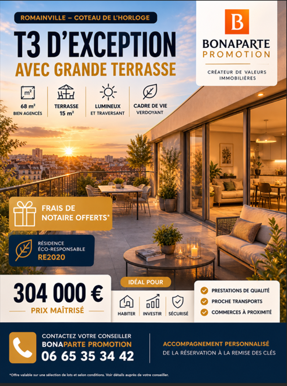 COUP DE COEUR ASSURÉ  3 PIÈCES AVEC GRANDE TERRASSE  À SAISIR RAPIDEMENT ! A ROMAIVILLE