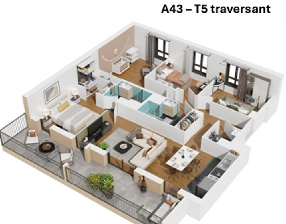 Vente Appartement T5 neuf avec grande terrasse – Lyon 7e Lyon 7