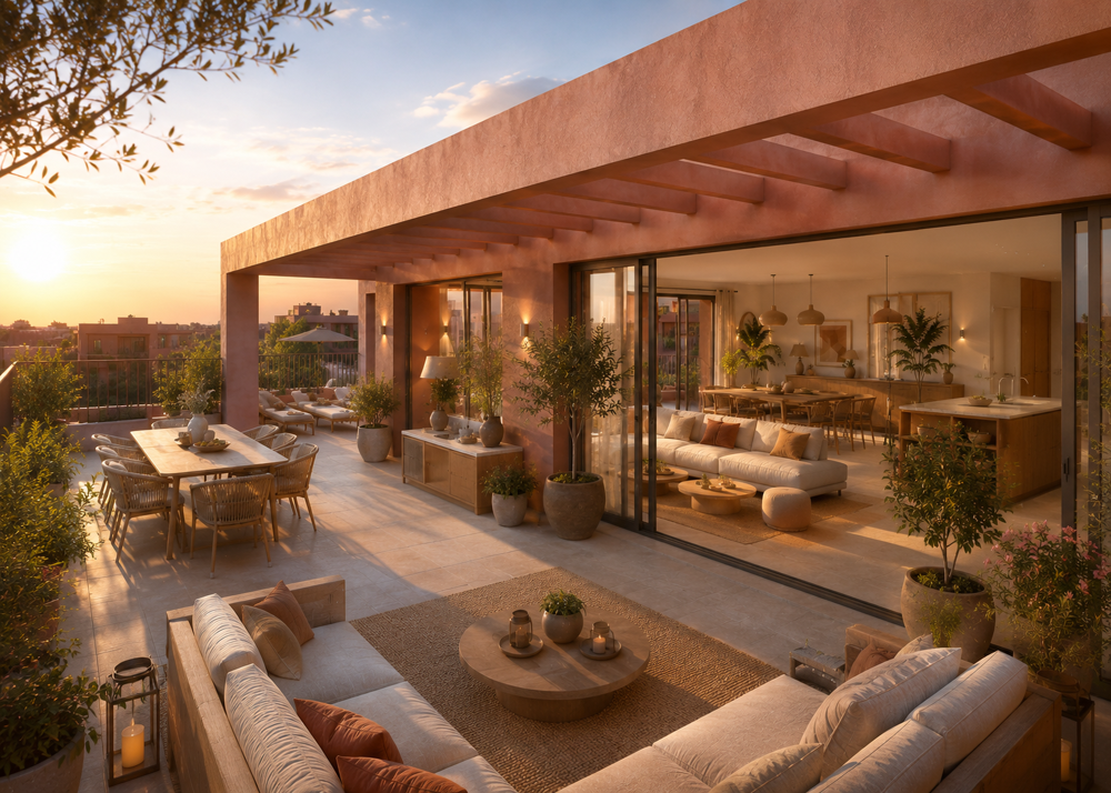 Vente Appartement -- Un air de villa sur le toit : exceptionnel 5 pièces en attique avec 60 m² de terrasse panoramique Marseille 15