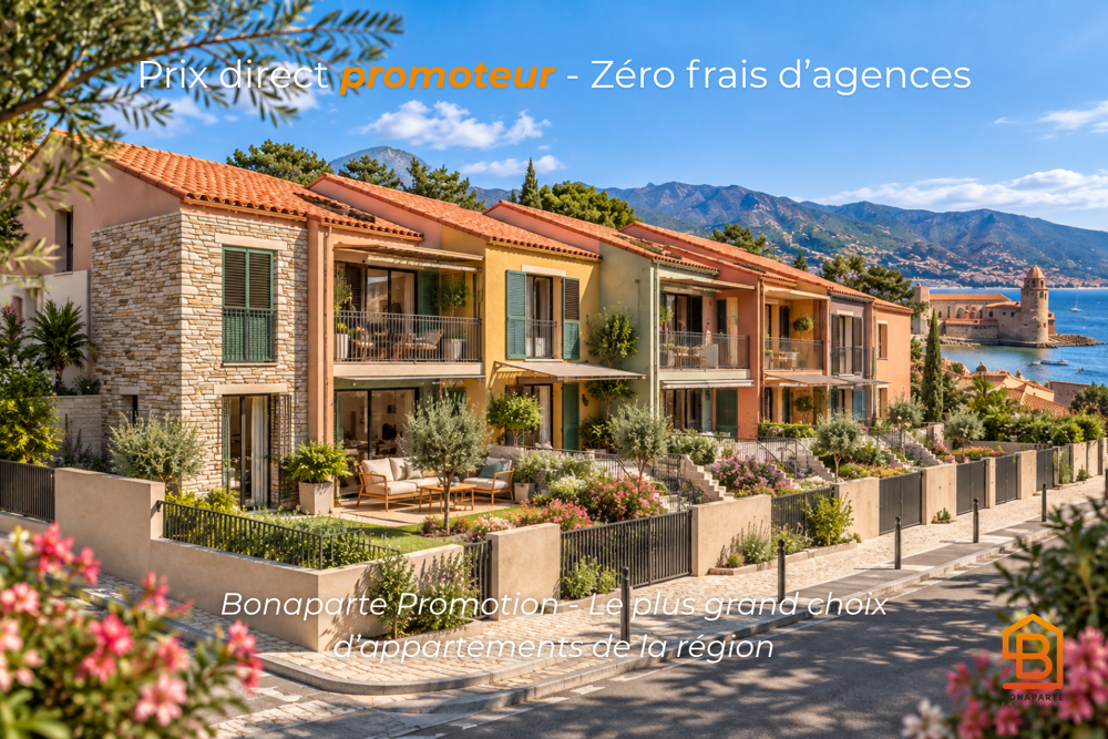 Vente Appartement COLLIOURE – MAISON T4 NEUVE DÉJÀ LIVRÉE À 100 M DE LA PLAGE – JARDIN ET DOUBLE GARAGE Collioure