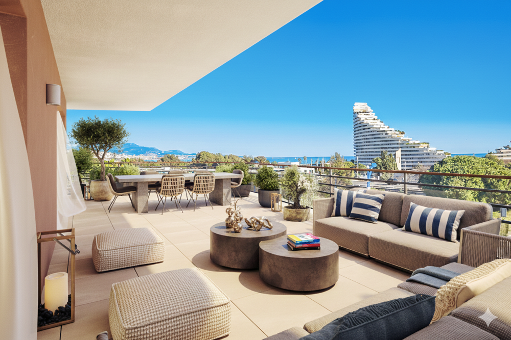 OFFRE COMMERCIALE /VUE MER: MAGNIFIQUE VILLA TOIT 4 PIECES DE 85M² AVEC 54M² DE TERRASSE A VILLENEUV