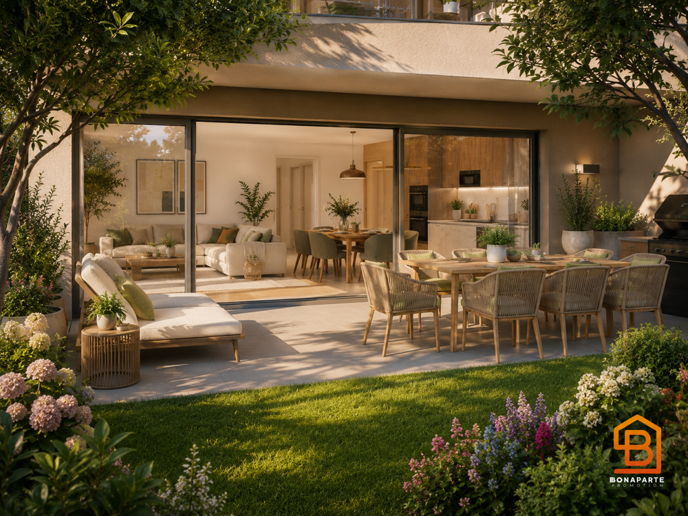ACHAT APPARTEMENT 4 PIECES EN REZ DE JARDIN AVEC JARDIN 200M² A 4 MINUTES DU TRAM T2