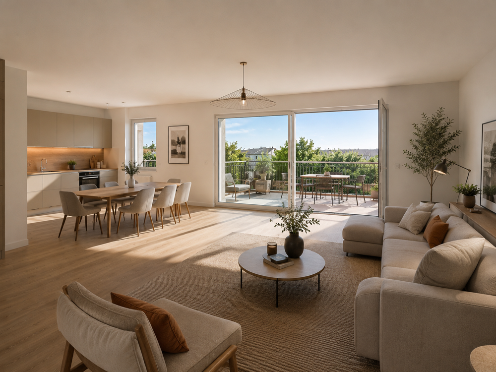 Vente Appartement T2 52 m² AVEC SÉJOUR 29 m² CHAMBRE 16 m²–BALCON-FNO Bois d arcy