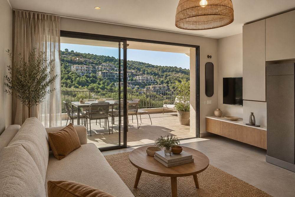 SUPERBE STUDIO AVEC GRANDE TERRASSE DANS RESIDENCE AVEC PISCINE
