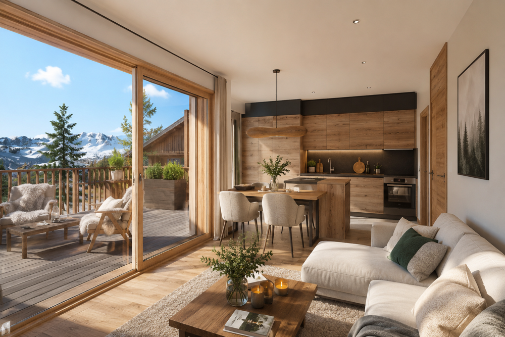 Appartement neuf 3 pièces avec balcon à deux pas des pistes