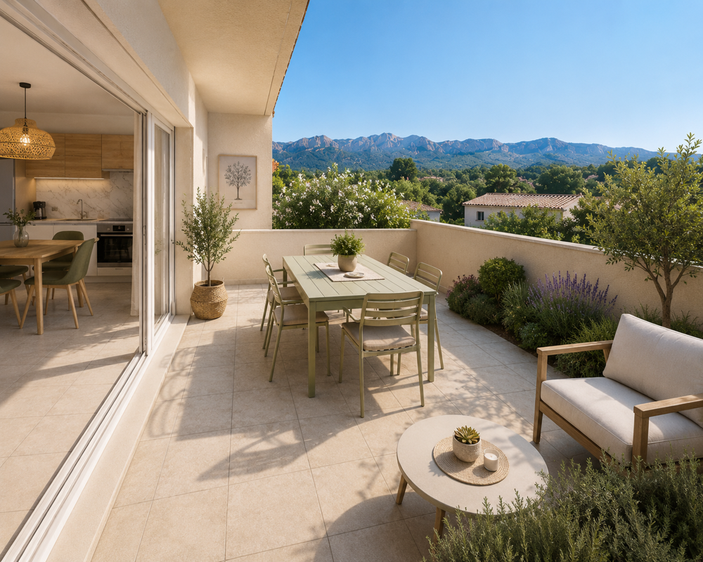 Magnifique T2 de 50 m² avec terrasse vue sur les ALPILLES