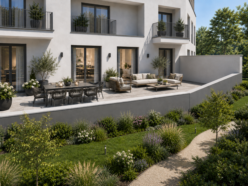 T4 + terrasse 30m2, vue parc paysagé, 10 min gare
