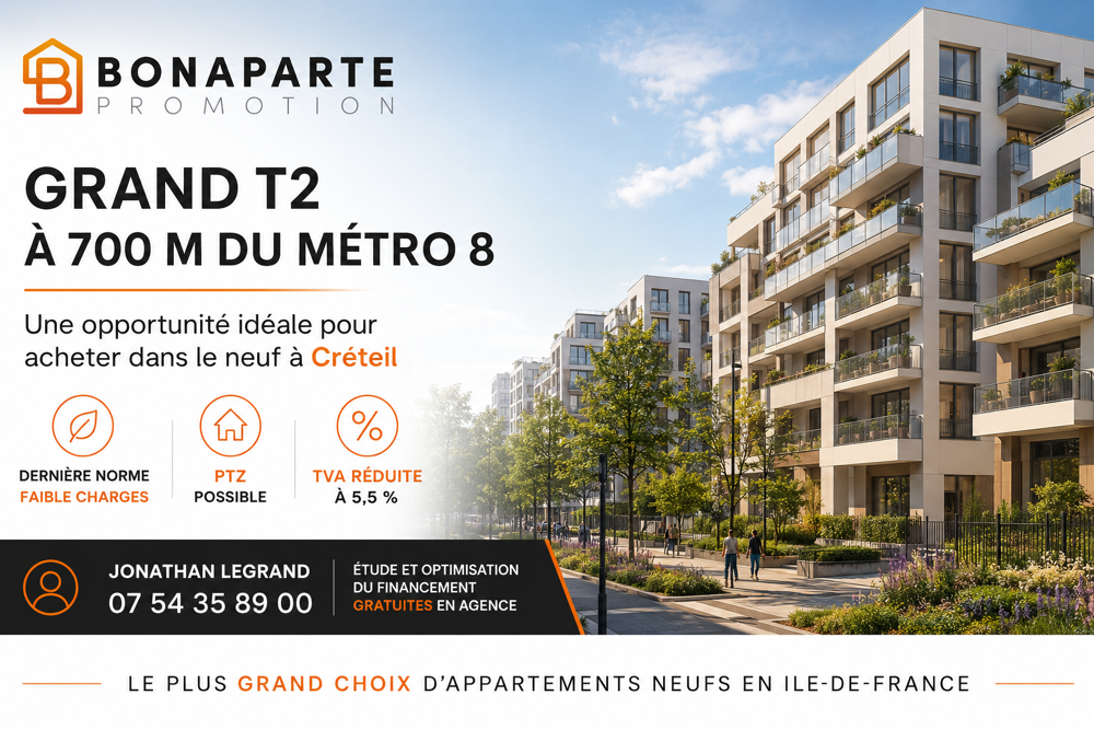 Vente Appartement -- Grand T2 à 700 m du métro 8 Creteil