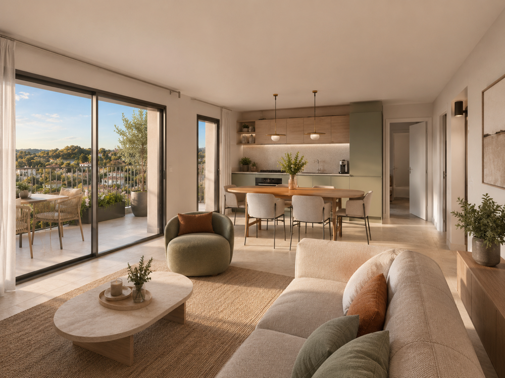 Vente Appartement BELLE OPPORTUNITE : DERNIER ETAGE : BEL APPARTEMENT DE 60M² AVEC DEUX TERRASSES VUE DEGAGEE Mougins
