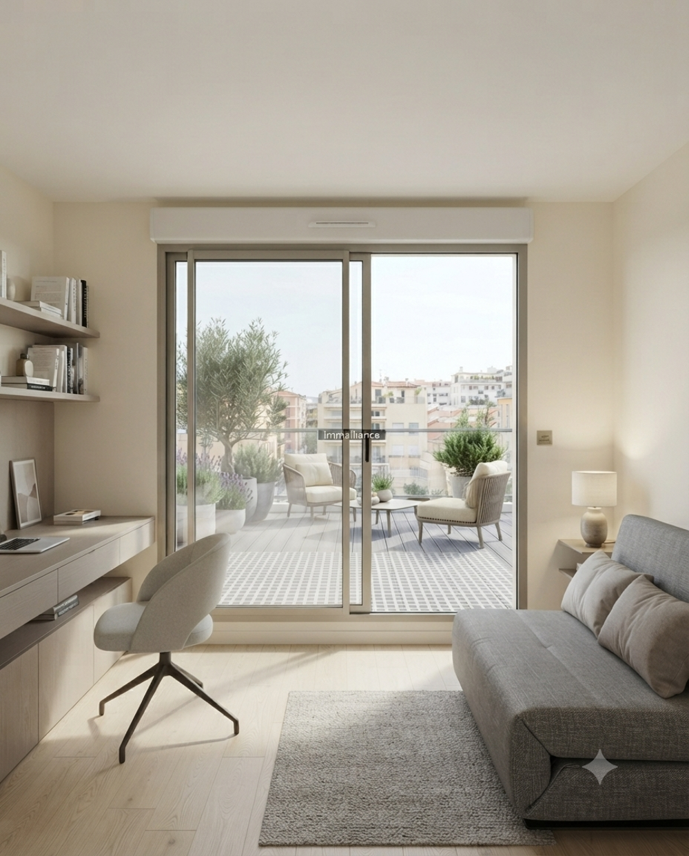T3 traversant avec 47 m² de terrasses  Nice, accès tramway immédiat