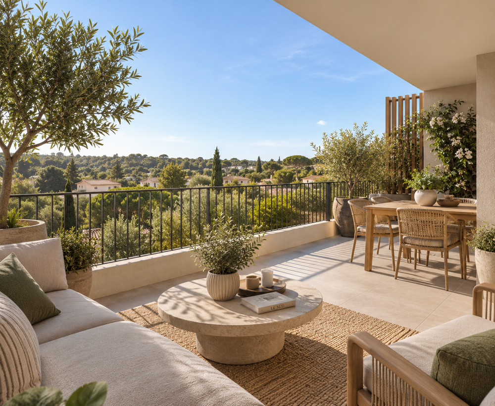 Vente Appartement .VALBONNE : T4 DUPLEX EN DERNIER ÉTAGE AVEC TERRASSE & VUE DÉGAGÉE Valbonne