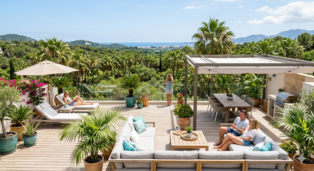 ANTIBES: LUMINEUX TOIT TERRASSE 5 PIECES DANS UN ECRIN DE VERDURE
