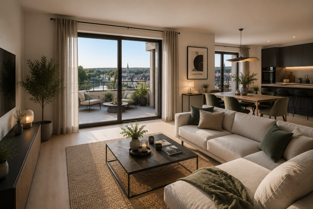 Vente Appartement COMPIÈGNE / VENETTE – 3 PIECES DERNIER ÉTAGE AVEC TERRASSE PLEIN SUD-OUEST Compiegne