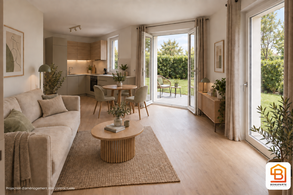 Appartement neuf 3 pièces avec jardin de 118m² et deux parking livré