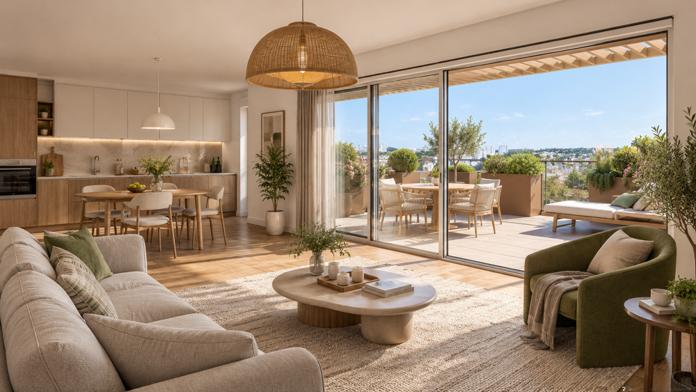 Vente Appartement T3 DE 68 M² AU 7E ÉTAGE AVEC BALCON SUD-EST DE 18 M² ET GARAGE Lorient
