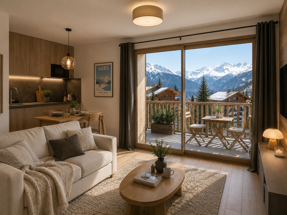 2 pièces avec cabine et balcon au pied des commerces et remontées !