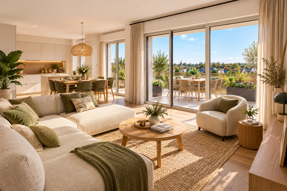 Vente Appartement *T4 DE 85 M² AU 4E ET DERNIER ÉTAGE AVEC BALCON DE 19 M² ET 2 PARKINGS Saint-avé