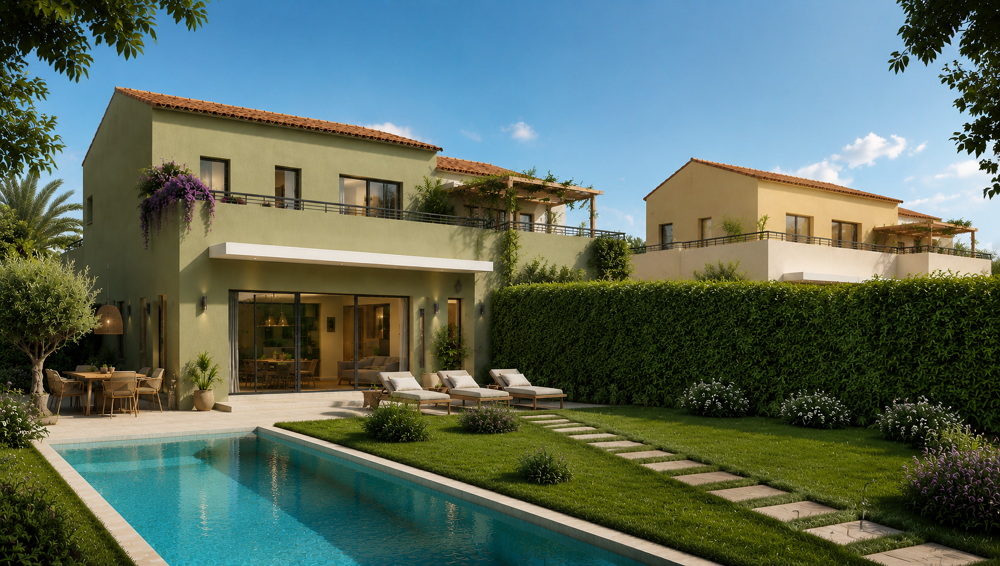 .NOUVEAUTE - MAISON MITOYENNE AVEC ETAGE - SUPERBE JARDIN EXPOSE SUD - PISCINE EN OPTION