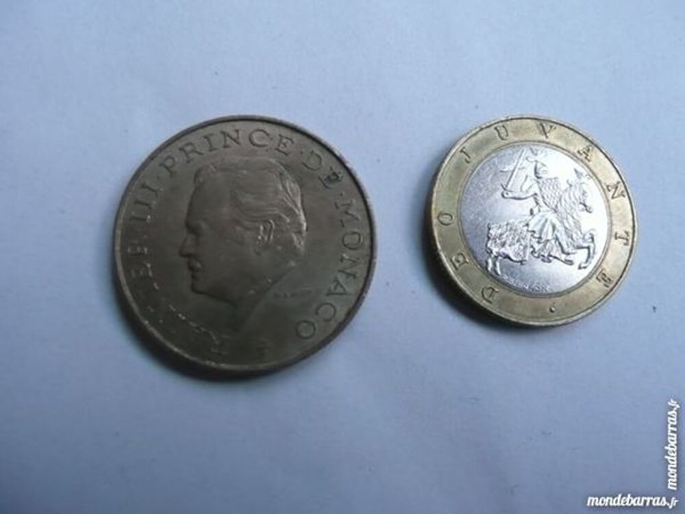 Lot de deux pi&egrave;ces 10 francs Monaco 