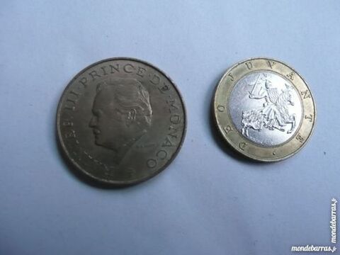Lot de deux pièces 10 francs Monaco 14 Bordeaux (33)