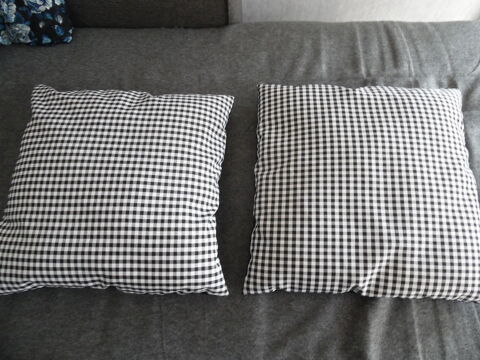2 coussins imprim�s vichy noir et blanc 5 Abbeville (80)