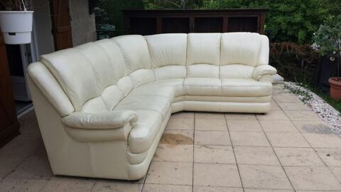 Canap d'angle Cuir blanc 5/6 places 500 Talant (21)