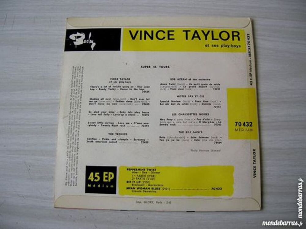 EP VINCE TAYLOR ET SES PLAY-BOYS Peppermint twist CD et vinyles