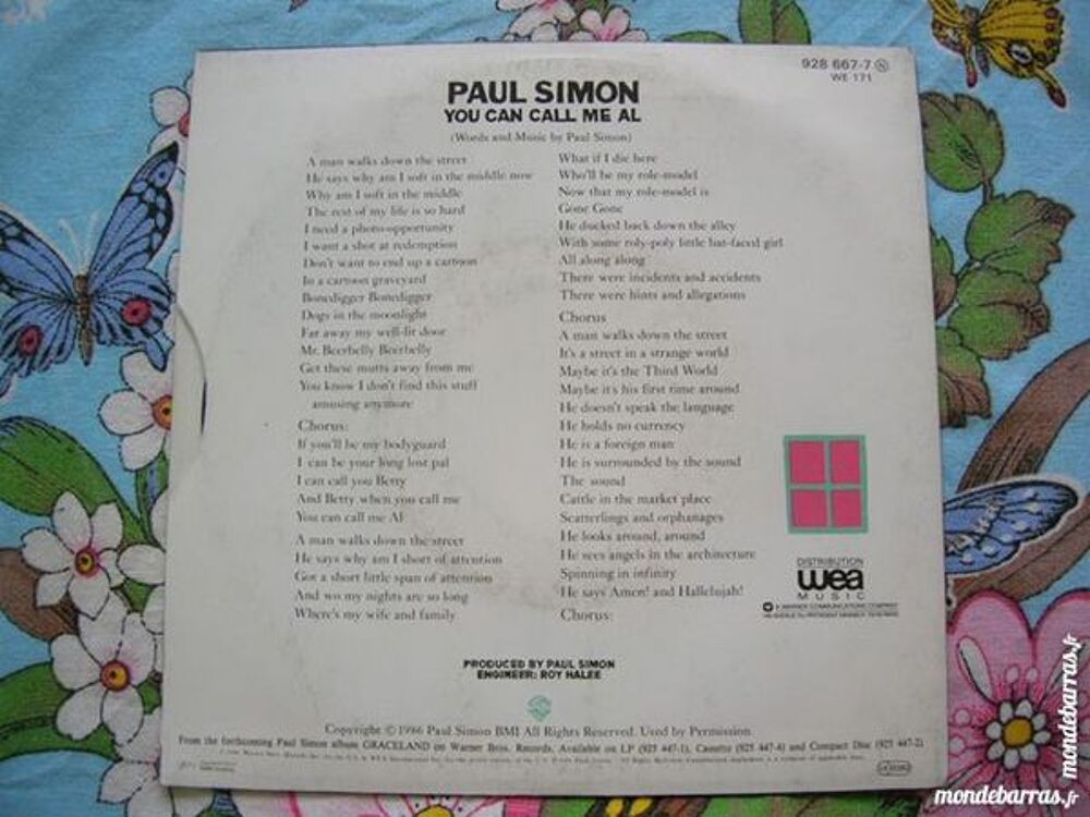 45 TOURS PAUL SIMON You can call me Al CD et vinyles