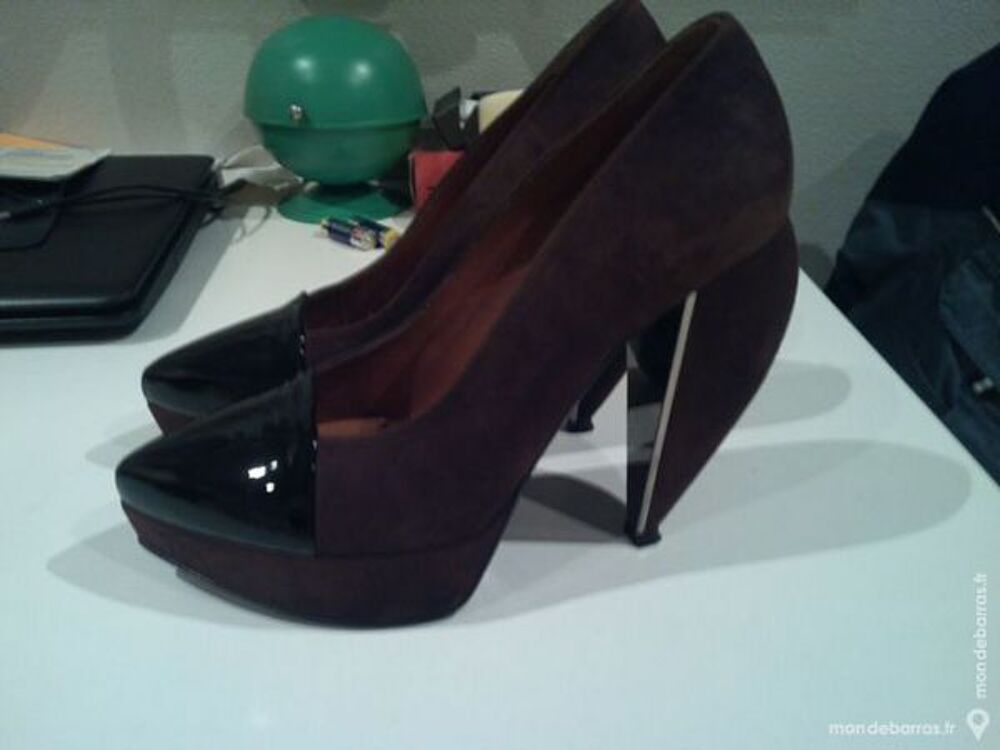 Escarpins marron/noir P38 LANVIN Chaussures