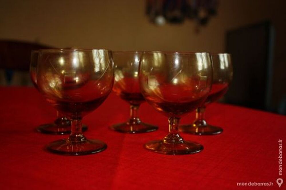 5 verres ap&eacute;ritif, ann&eacute;es 1970 Cuisine