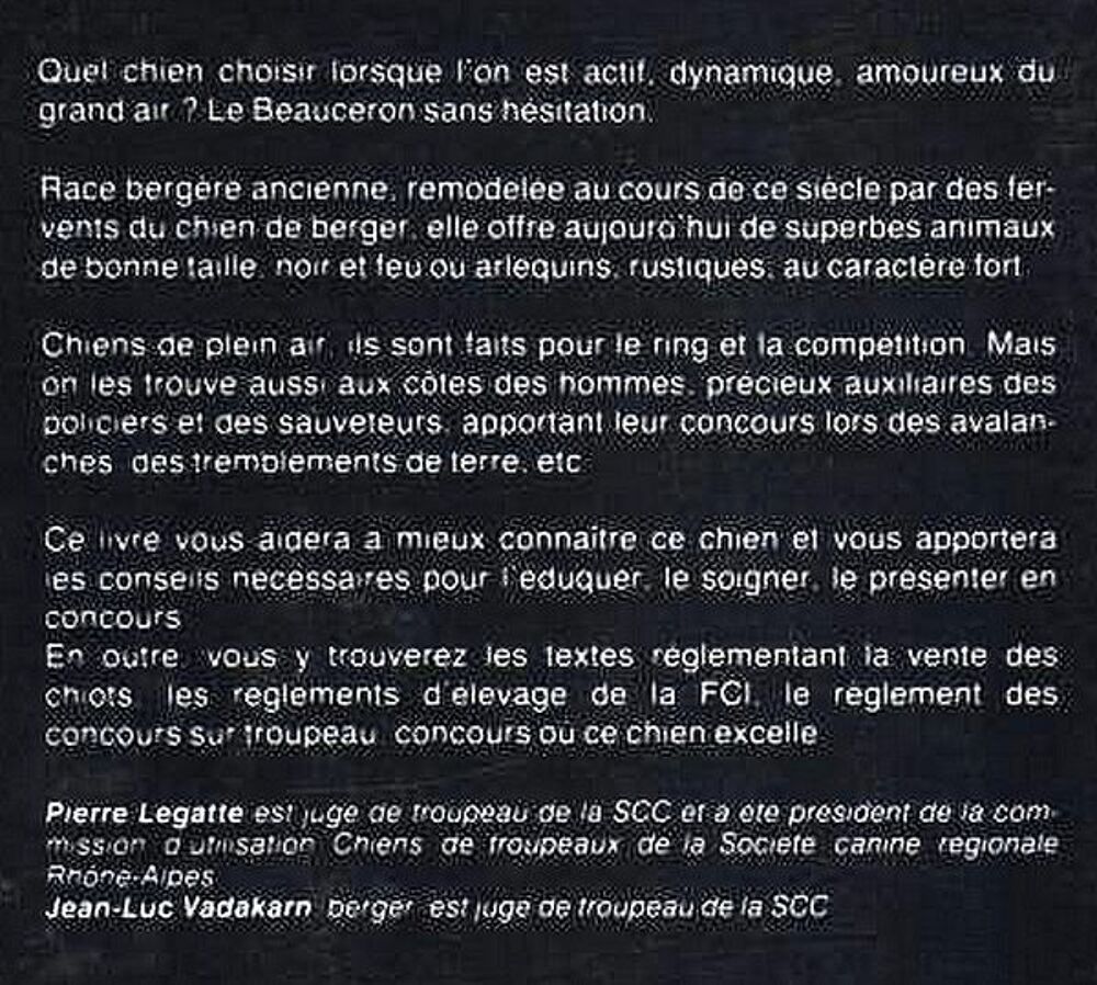 LE BEAUCERON - pour tout savoir / prixportcompris Livres et BD