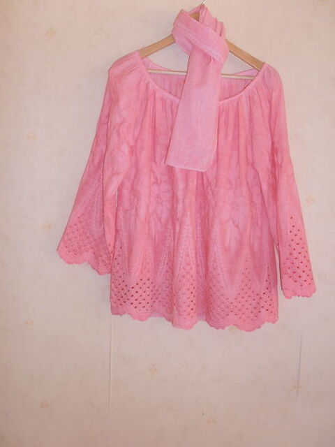 Tunique ajour�e et brod�e orange 40 Tours (37)