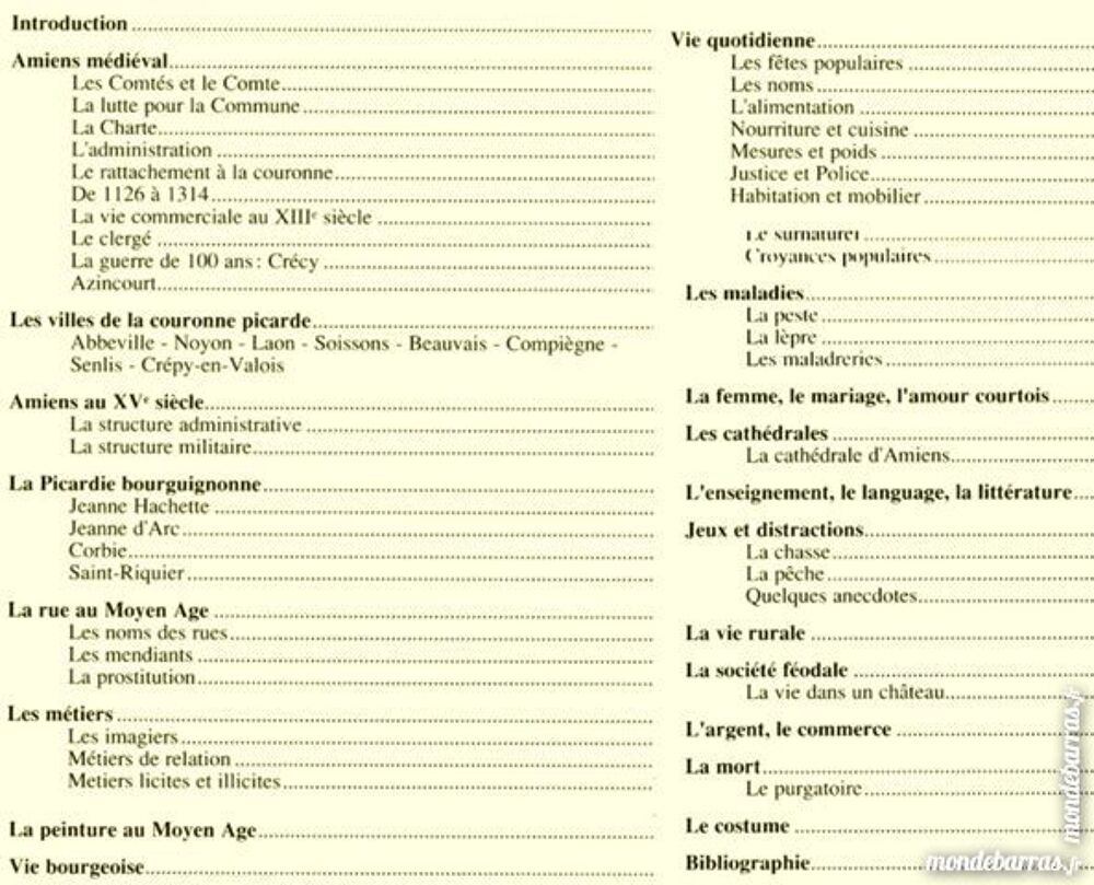 vivre en PICARDIE au MOYEN- &Acirc;GE / prixportcompris Livres et BD