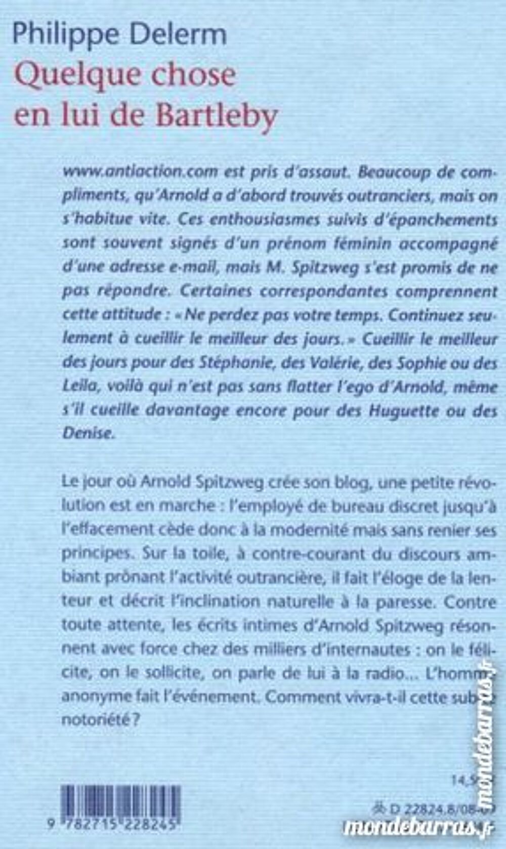 PHILIPPE DELERM - bartleby Livres et BD